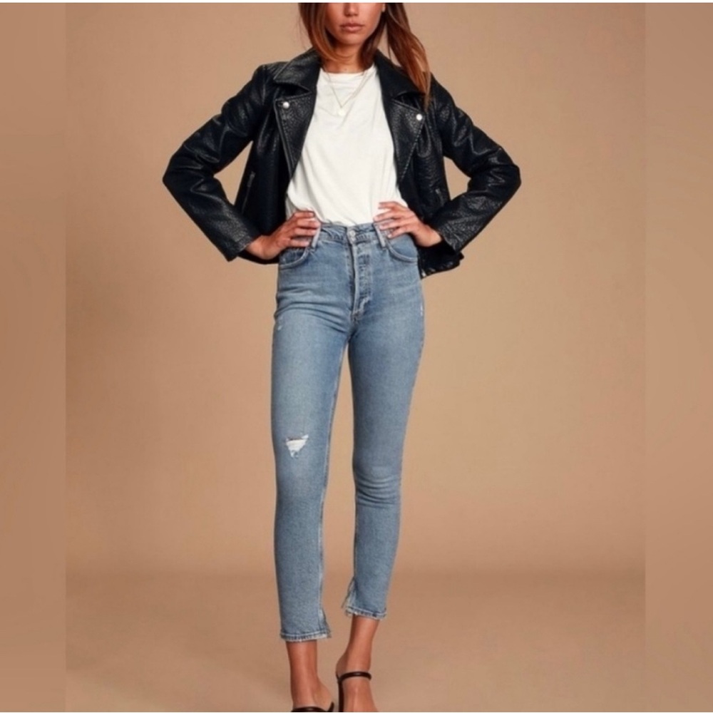 Agolde High Rise, light-medium wash, straight/slim jeans **Brand New**
